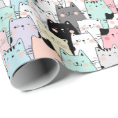 Viele Katzenverpackungspapier Geschenkpapier (Rolleneckpunkt)