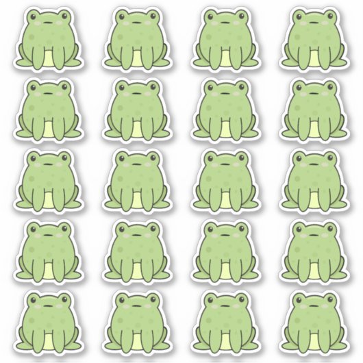 Viele Kawaii-Frösche Aufkleber (Vorderseite)