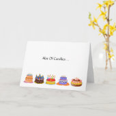 Viele Kerzen feiern Geburtstagskuchen Karte (Gelbe Blume)