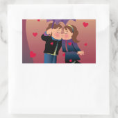 Viele Kisses Rechteckiger Aufkleber (Tasche)