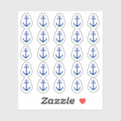 Viele kleine blaue Anker Aufkleber (Blatt)