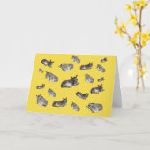 Viele kleine Donkeys Karte (Gelbe Blume)