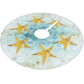 viele kleine graue und blaue Diamanten gebürstet P Polyester Weihnachtsbaumdecke (Schrägansicht)