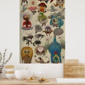 Viele kleine Kreaturen übereinander beängstigend Poster (Küche)