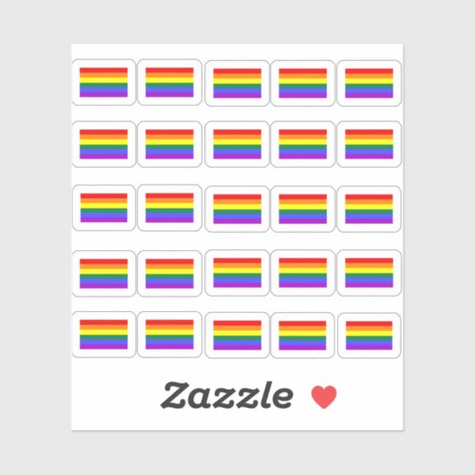 Viele kleine Regenbogen Flagge Aufkleber (Blatt)