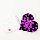 Viele kleine unzählige rosa Herzen auf schwarz Notizblock (Innenseite)