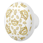 Viele Königin von Herzen Gold Kronen Tiara Knopf Keramikknauf (Rechts)