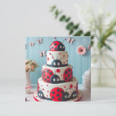 VIELE LADY BUGS KINDERGEBURTSTAG CAKE KARTE (Stehend Vorderseite)