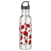 Viele Ladybugs Lucky Pattern Edelstahlflasche (Vorderseite)