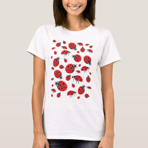 Viele Ladybugs Lucky Pattern T-Shirt