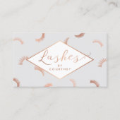 Viele Lashes Muster Lash Salon Grau/Rose Gold Visitenkarte (Vorderseite)