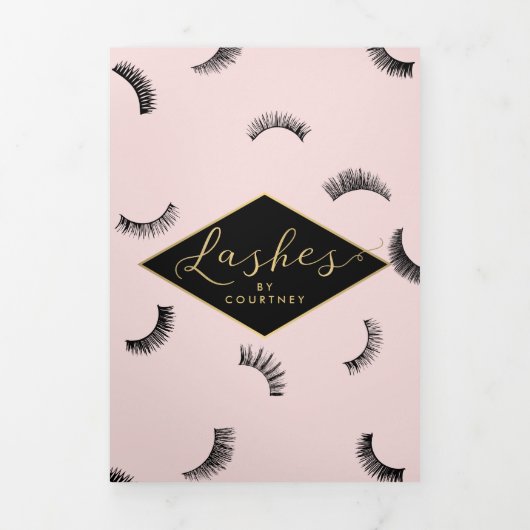 Viele Lashes Muster Lash Salon Pink Broschüre (Cover)