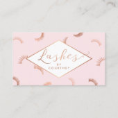 Viele Lashes Muster Lash Salon Pink/Rose Gold Visitenkarte (Vorderseite)