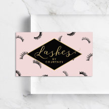 Viele Lashes Muster Lash Salon Pink/Schwarz/Gold