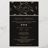 Viele Lashes Muster Lash Salon Schwarz/Gold Flyer (Vorne)