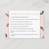 Viele Lashes Salon Pink/Black Aftercare Card Visitenkarte (Vorderseite)