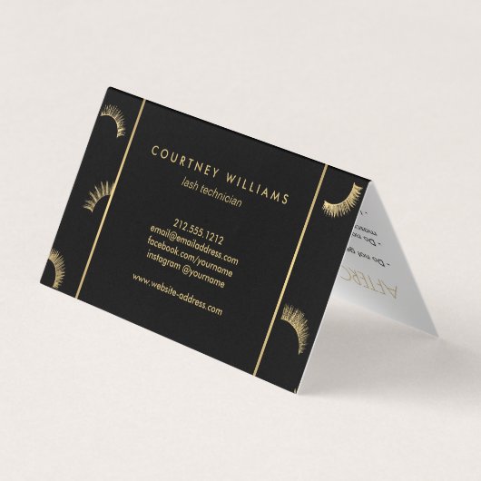 Viele Lashes Salon Pink/Black Aftercare Visitenkarten (Rückseite)