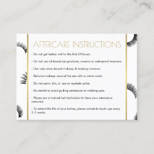 Viele Lashes Salon White/Black Aftercare Card Visitenkarte