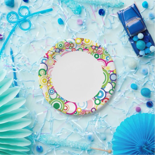 Viele lebendige Kreise Pappteller (Party)