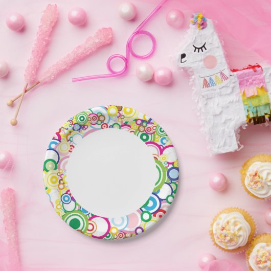 Viele lebendige Kreise Pappteller (Party)