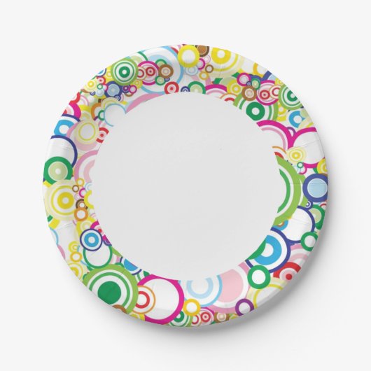 Viele lebendige Kreise Pappteller (Vorderseite)