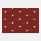 VIELE LIEBE GOLD MODERNES SKRIPT MIT HEIZEN GESCHENKPAPIER SET (Vorderseite 3)