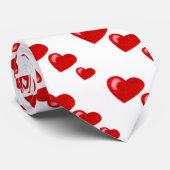 Viele Lieben (Herz-Muster) (rot) Krawatte (Gerollt)