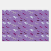 Viele Lila Blue Horses Wrapping Paper Sheets Geschenkpapier Set (Vorderseite 2)
