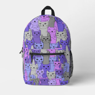 Viele Lila Katzen Design Back Pack Bedruckter Rucksack