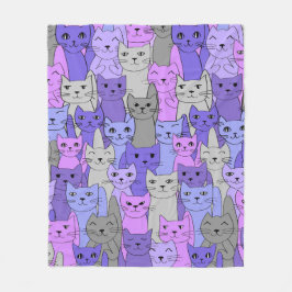 Viele Lila Katzen entwerfen Fleece Blanket