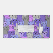 Viele Lila Katzen Schreibtischunterlage (Tastatur & Maus)