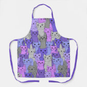 Viele Lila Katzen Schürze (Vorderseite)