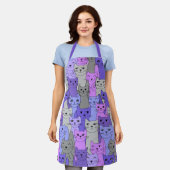 Viele Lila Katzen Schürze (Getragen)