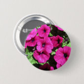 Viele Lila Petunias Button (Vorne & Hinten)