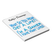 Viele Live Gamer Notizblock (angewinkelt)