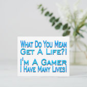 Viele Live Gamer Postkarte (Stehend Vorderseite)
