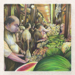 Viele Männer, viele Melonen, Budapest Glasuntersetzer