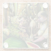 Viele Männer, viele Melonen, Budapest Glasuntersetzer (Rückseite)