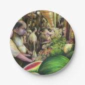 Viele Männer, viele Melonen, Budapest Pappteller (Vorderseite)