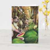 Viele Männer, viele Melonen Budapest Ungarn grüßen Karte (Gelbe Blume)