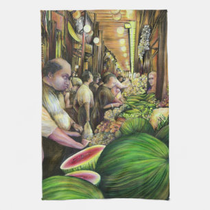 Viele Männer, viele Melonen Geschirrtuch