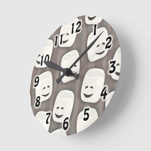 Viele Marshmallows Muster Runde Wanduhr (Winkel)