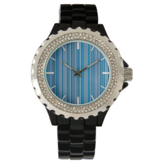 Viele mehrfarbige Streifen in blau... Armbanduhr