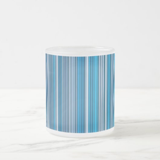 Viele mehrfarbige Streifen in blau Mattglastasse (Mittel)