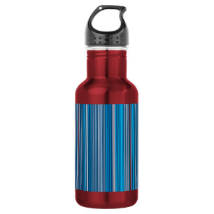 Viele mehrfarbige Streifen in blau Trinkflasche