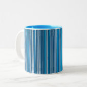 Viele mehrfarbige Streifen in blau Zweifarbige Tasse (Vorderseite Links)