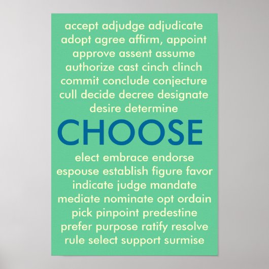 Viele Möglichkeiten zur Auswahl Poster (Vorne)