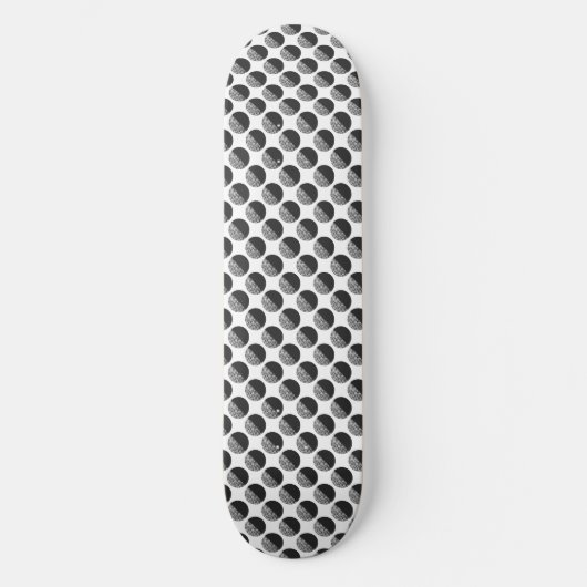 Viele Monde Schwarz-Weiß-Muster Skateboard (Vorderseite)