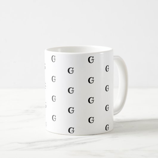 Viele Monogramme mit benutzerdefiniertem, fett ges Kaffeetasse (VorderseiteRechts)