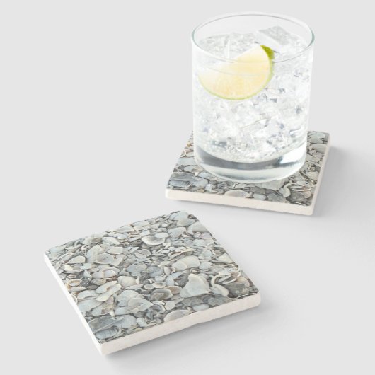 Viele Muscheln Steinuntersetzer (Seitenansicht)